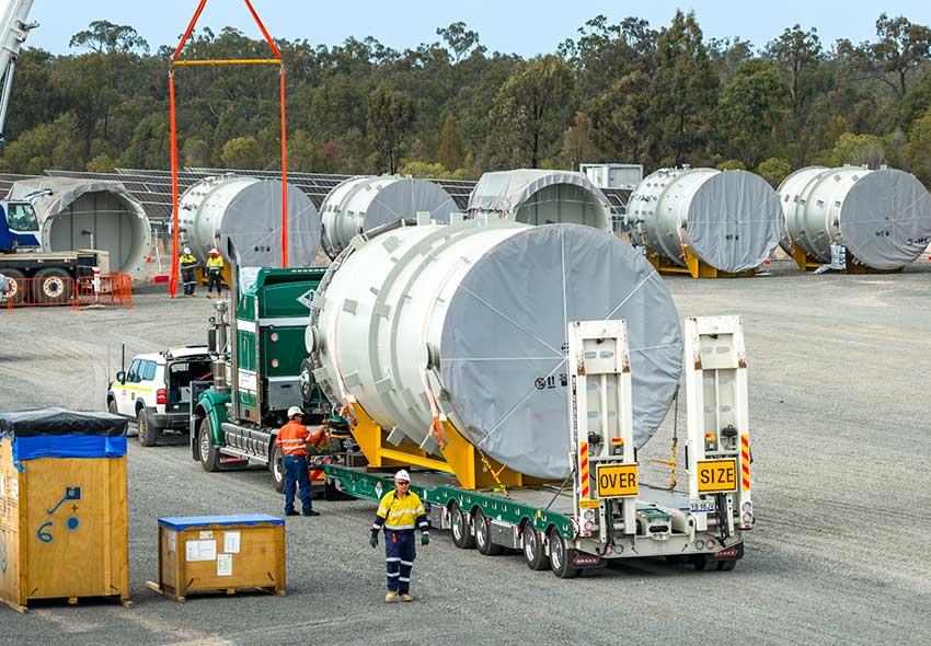 Unloading of Brigalow equipment