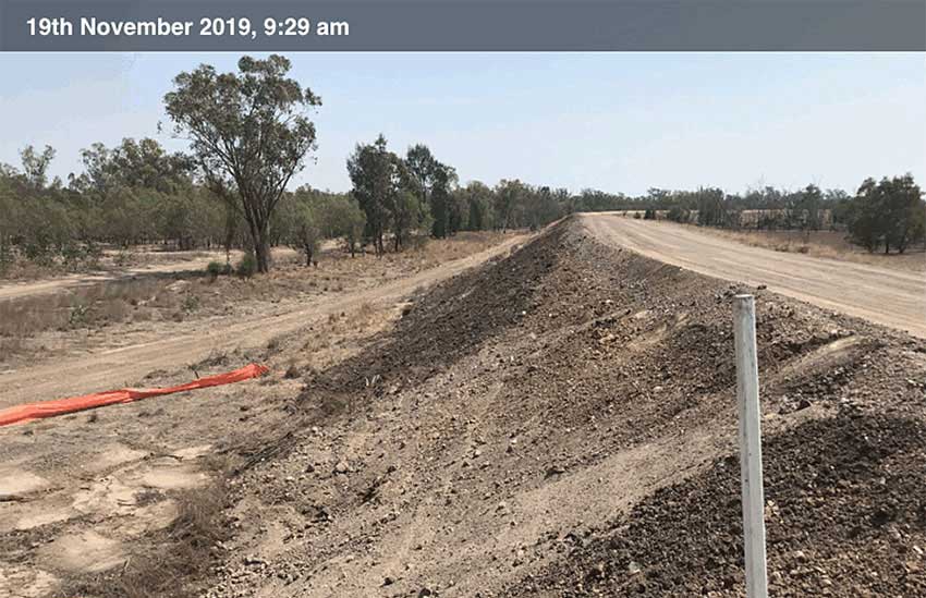 Kogan mine levee before