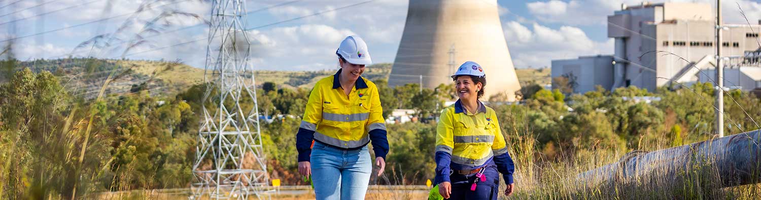 Employees walking at Callide 