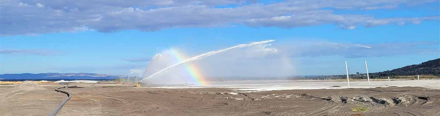 Sprinkler rainbow Callide ash dam