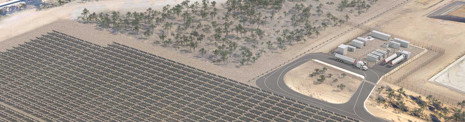 Artist's impression of Kogan Renewable Hydrogen Demonstration Plant 