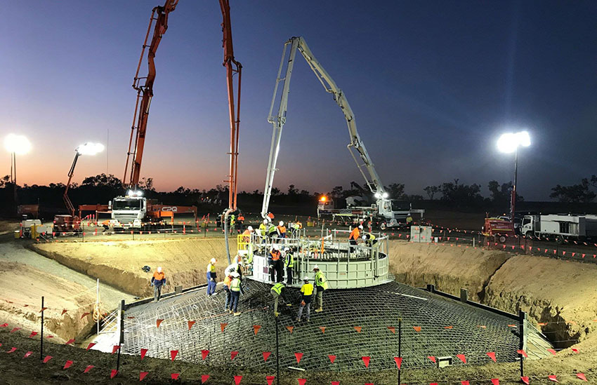Concrete pour at Kennedy Energy Park